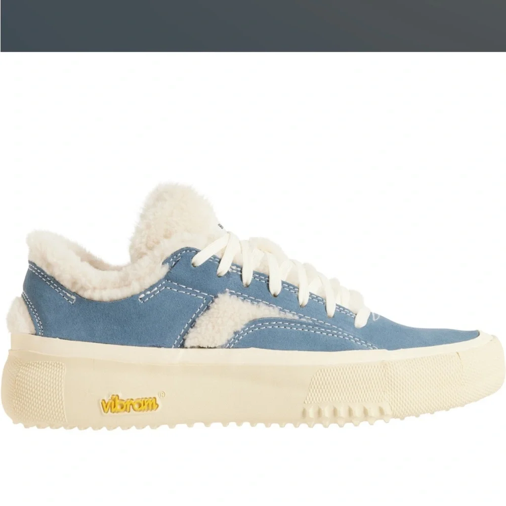 Brandblack Blue and Cream Lifestyle Sneakers with Wavy Sole - Picture 3 of 6
